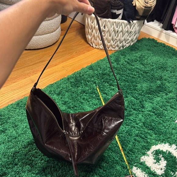 Zara 100% Genuine Leather Dark Brown Hobo Bag - Picture 7 of 8